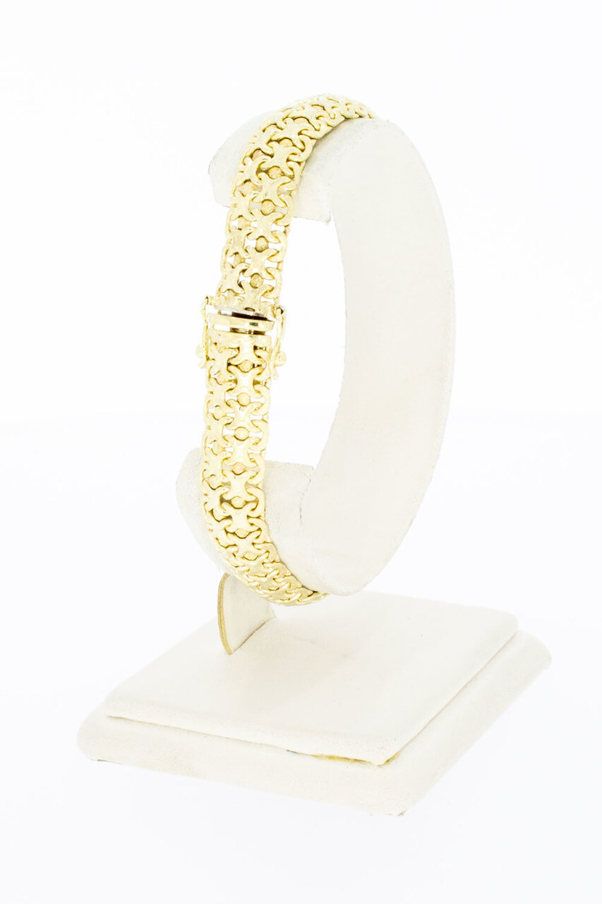 Gevlochten 14 Karaat gouden armband - 19,9 cm