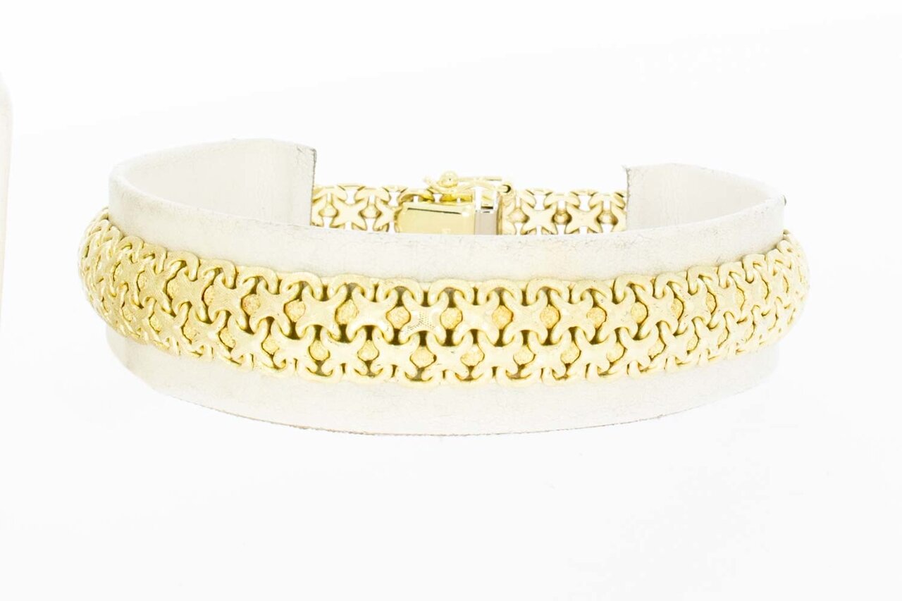 Gevlochten 14 Karaat gouden armband - 19,9 cm