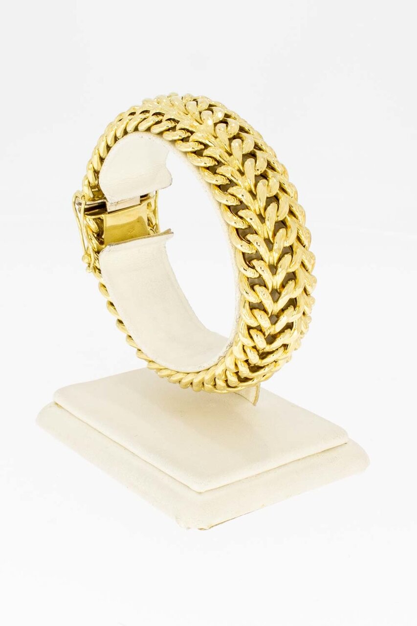Gevlochten armband 14 Karaat goud - 18,9 cm