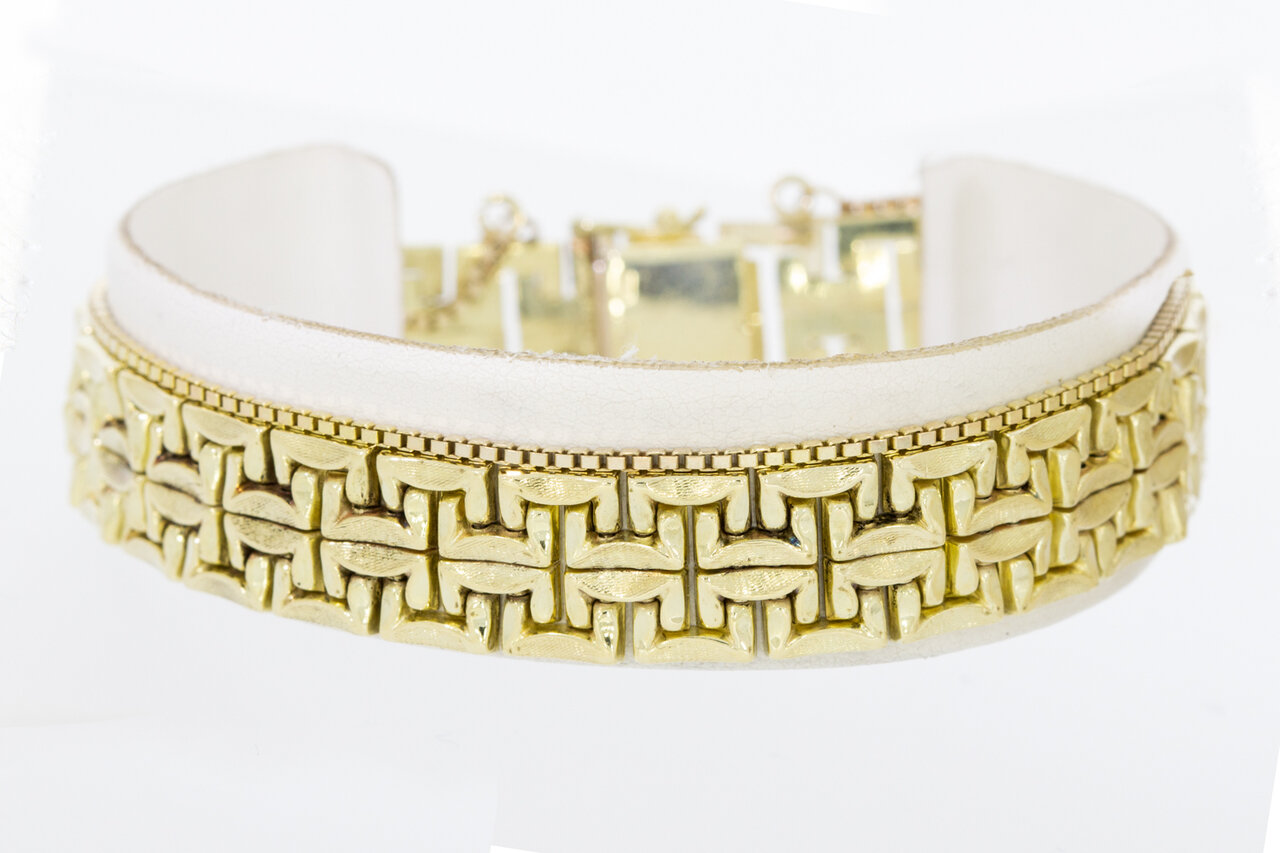 14 karaat gouden Vintage Staafjes armband - 19,1 cm