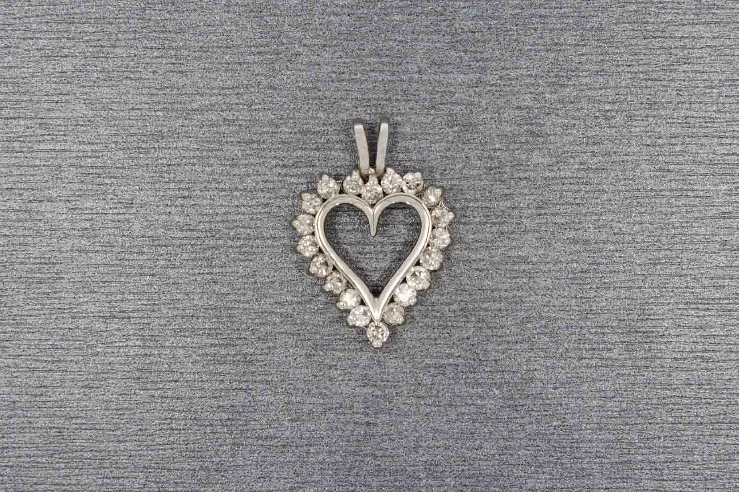 14 karaat gouden hartjes Diamant hanger - 24,7 mm