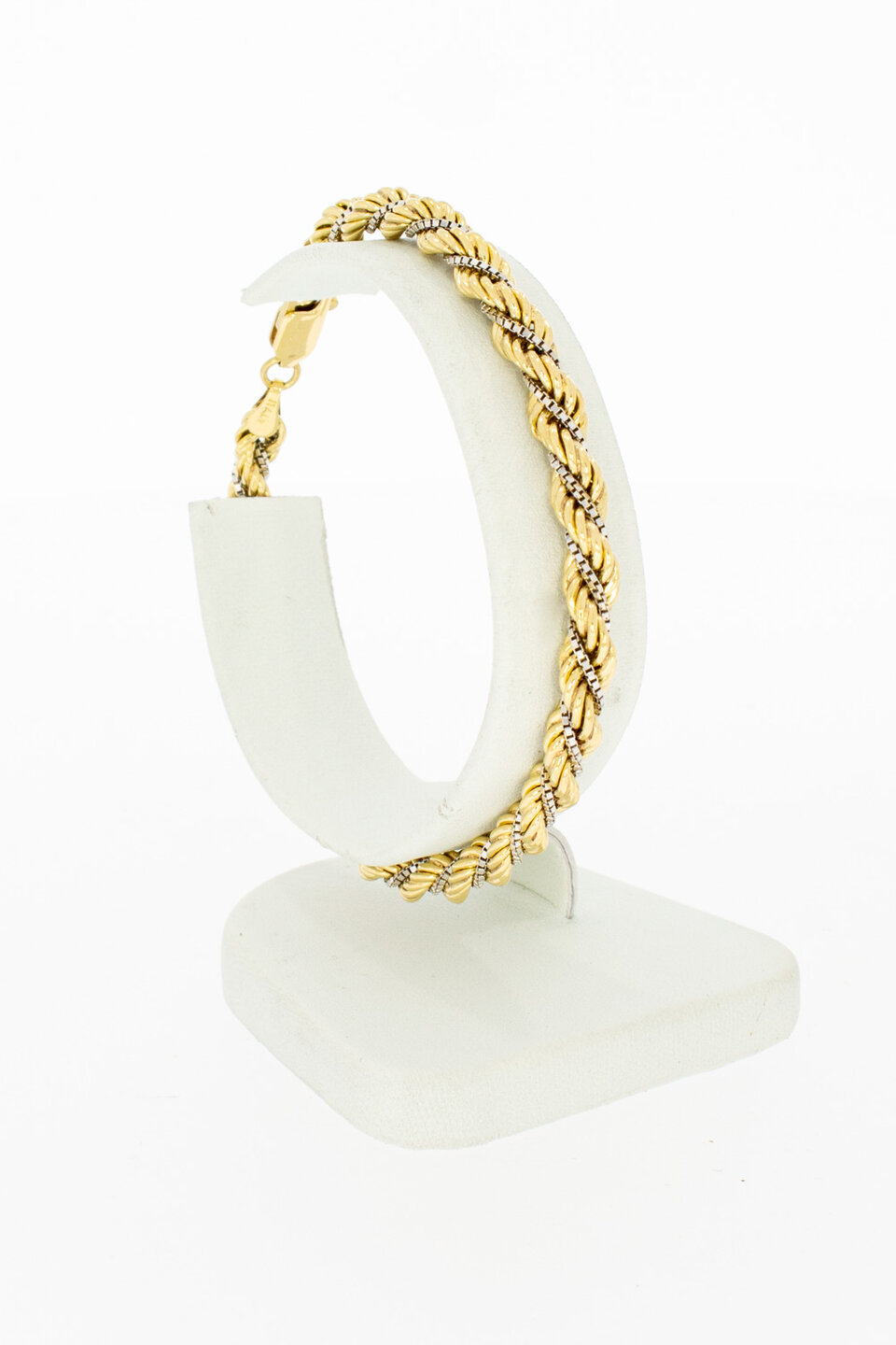 Bicolor Koord Armband karaat goud 19,3 cm