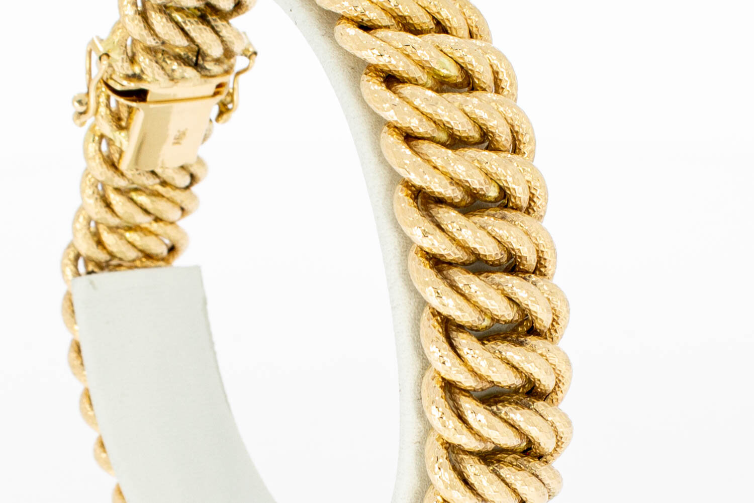 18 karaat gouden brede gevlochten Armband - 20,7 mm