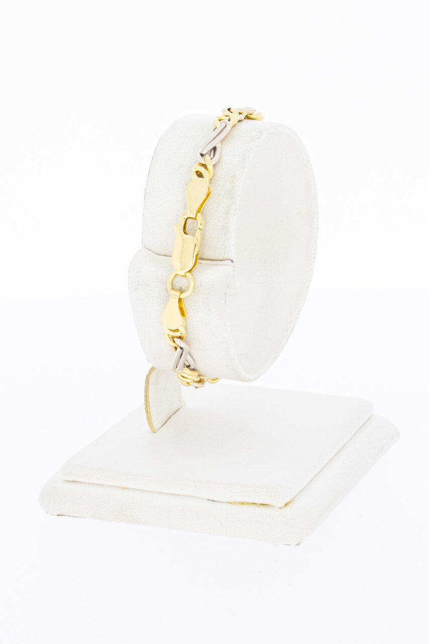 18 Karaat bicolor gouden Valkoog Infinity armband - 15,6 cm