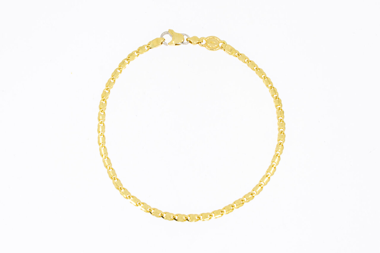 18 Karaat geel gouden Valkoog schakelarmband - 19,5 cm