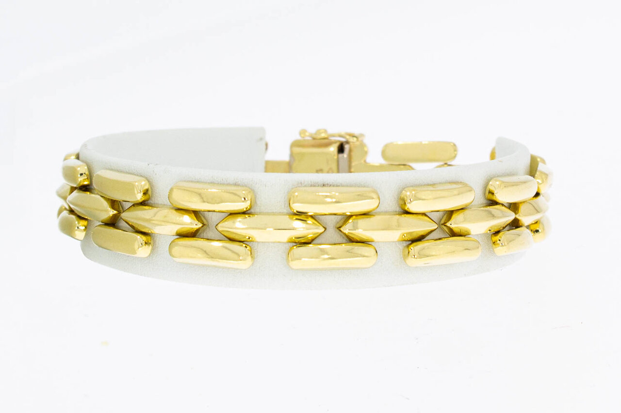 14 Karaat geel gouden Tank schakelarmband - 19,7 cm