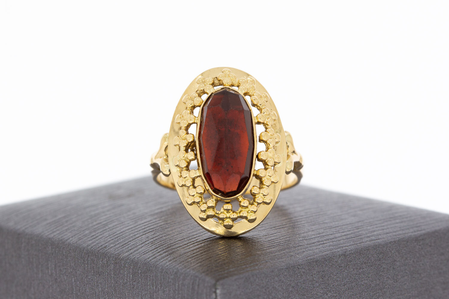 Vintage Granaat ring 14 Karaat goud - 17,9 mm