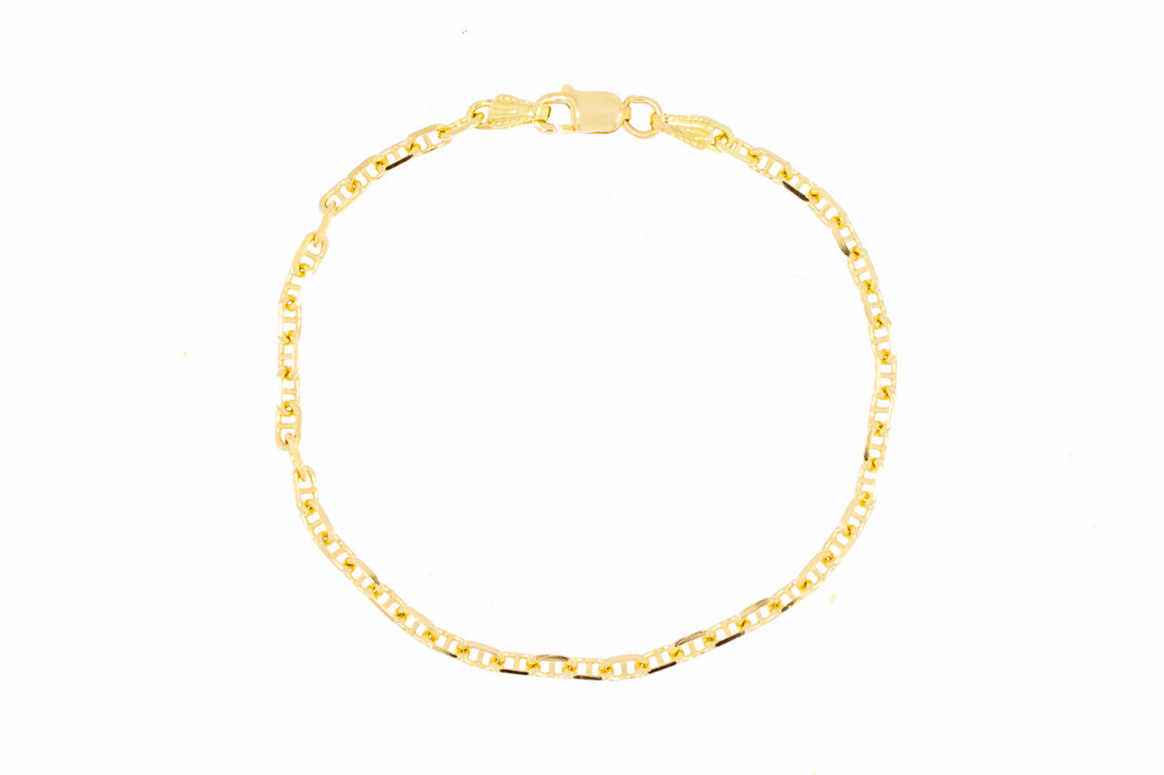 18 Karaat geel gouden Anker schakelarmband - 18,4 cm