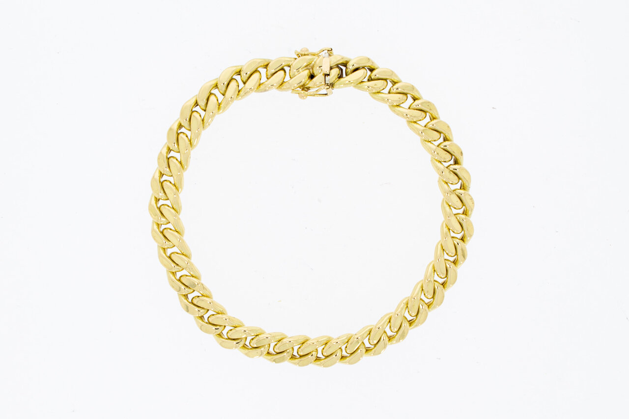 18 Karaat geel gouden Gourmet armband - 19,3 cm