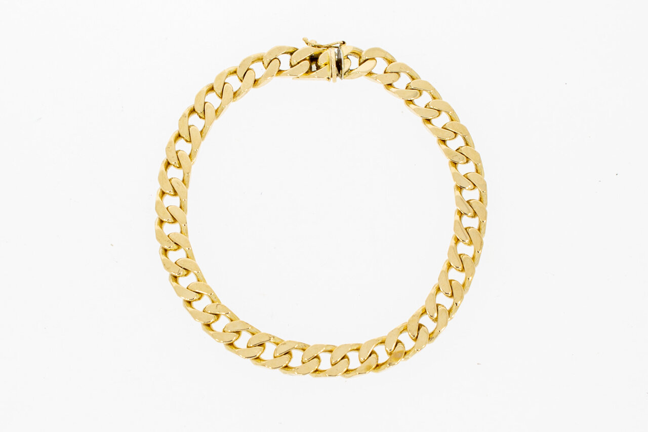 14 Karaat gouden gewalste Gourmet armband - 20,6 cm