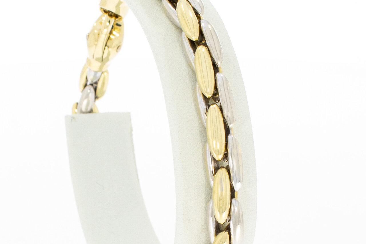 14 Karaat bicolor gouden Anker armband - 21,1 cm