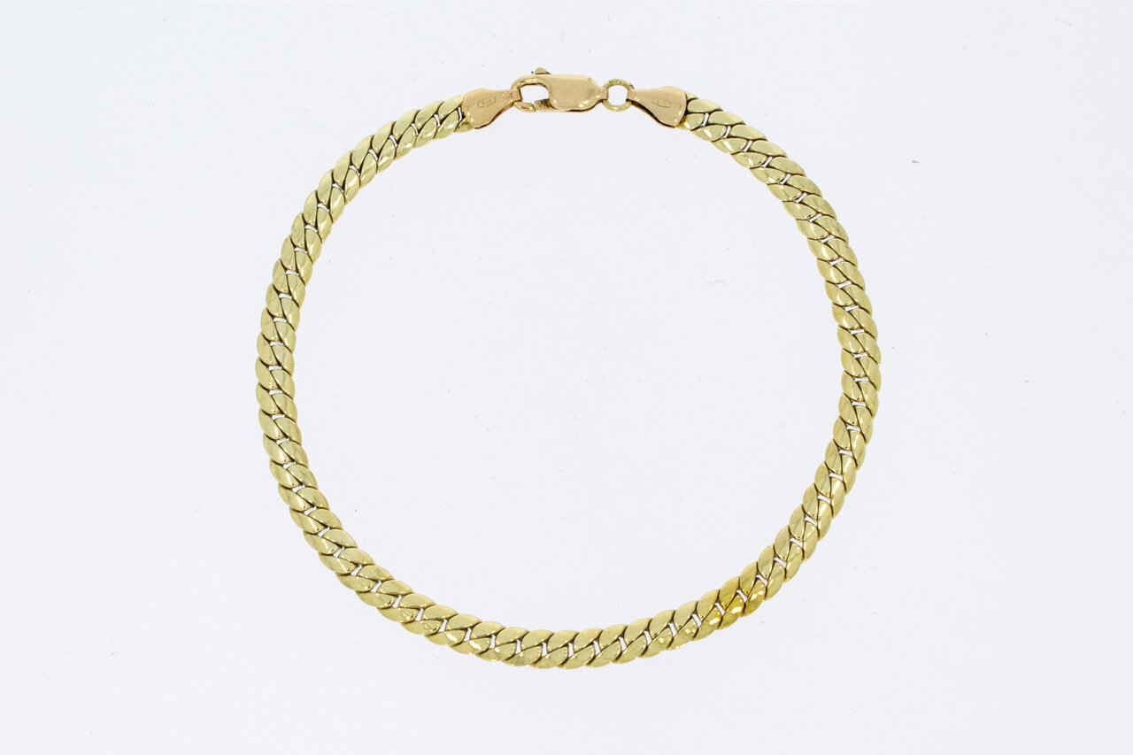 14 Karaat gouden gewalste Gourmet armband - 21,5 cm