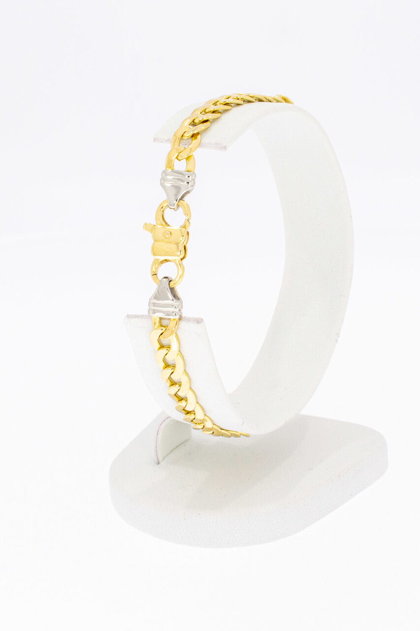 18 Karaat gouden Konings- schakelarmband - 18,9 cm