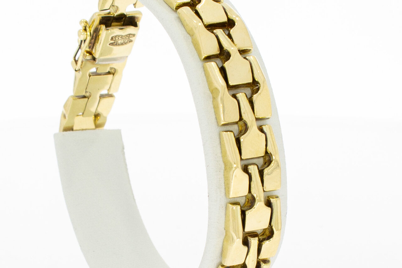 14 Karaat gouden brede Tank armband - 19,7 cm