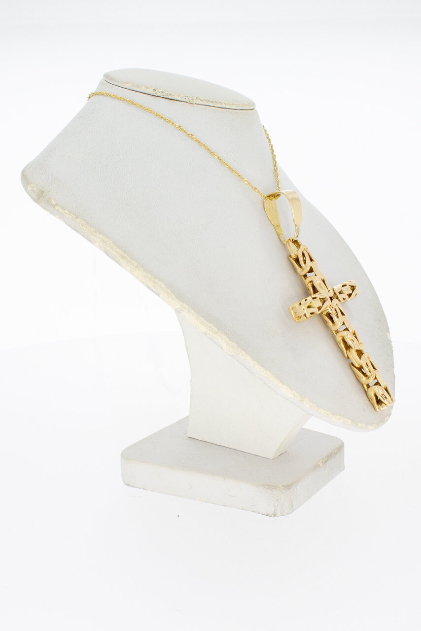 18 Karaat gouden Kruis hanger - 5,9 cm