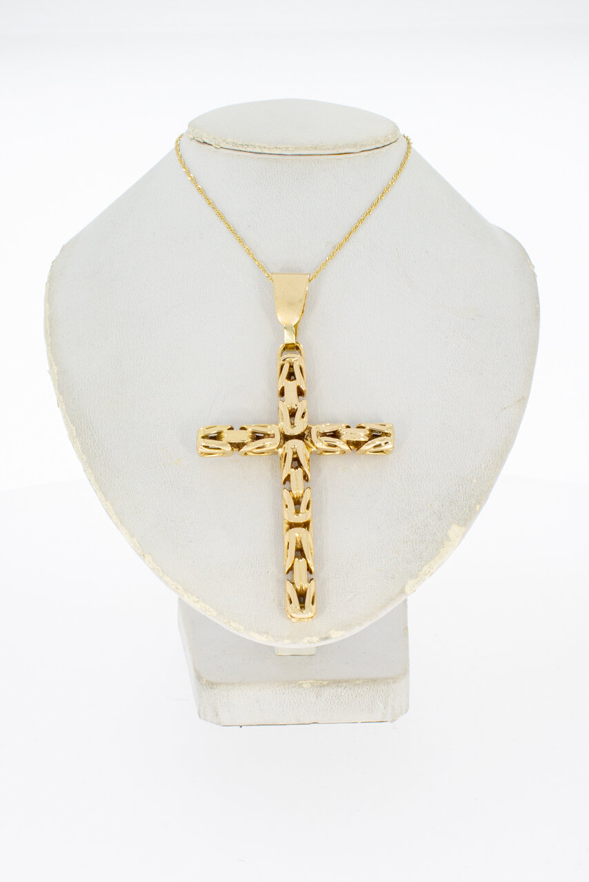 18 Karaat gouden Kruis hanger - 5,9 cm