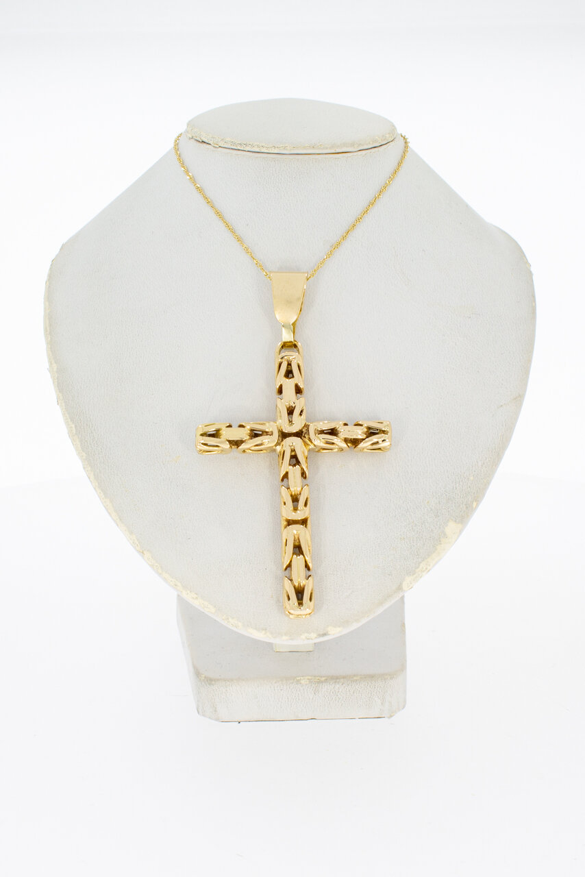 18 Karaat gouden Kruis hanger - 5,9 cm