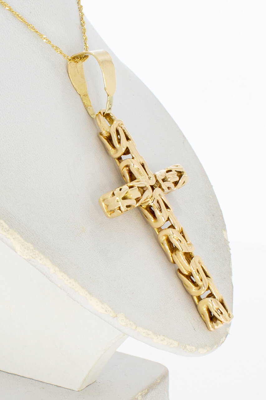 18 Karaat gouden Kruis hanger - 5,9 cm