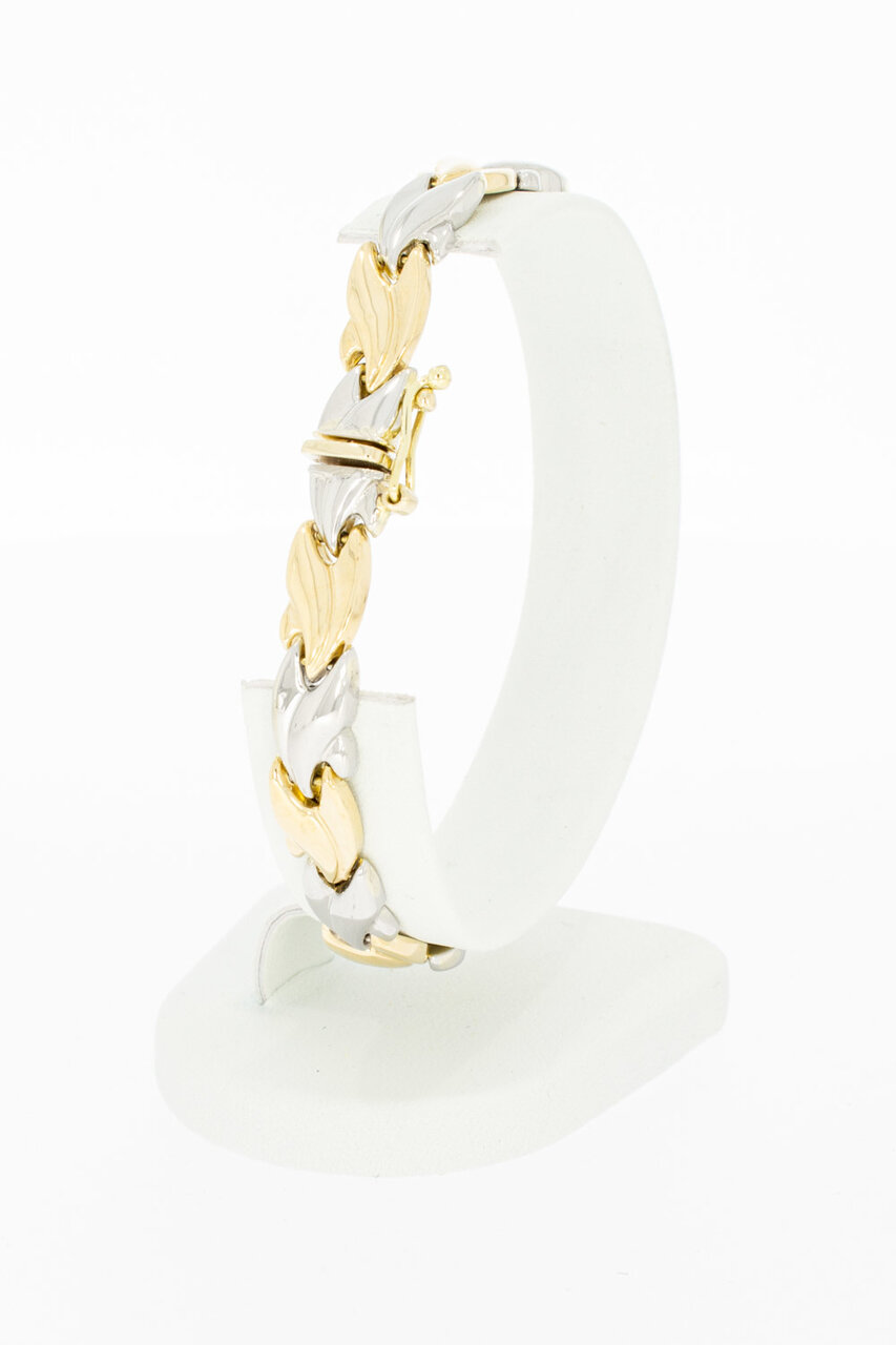 14 Karaat bicolor gouden Fantasie armband - 19,8 cm