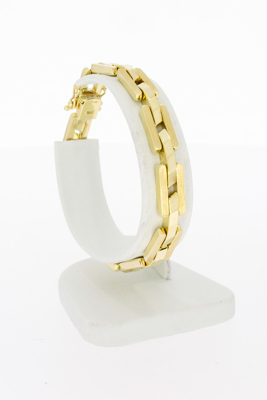 14 Karaat gouden staafjes armband - 18,3 cm