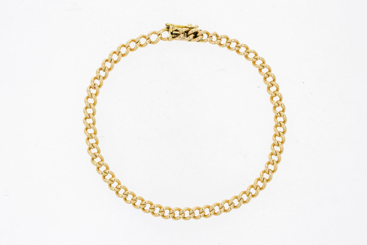 14 Karaat gouden ''open'' Gourmet armband - 19,7 cm