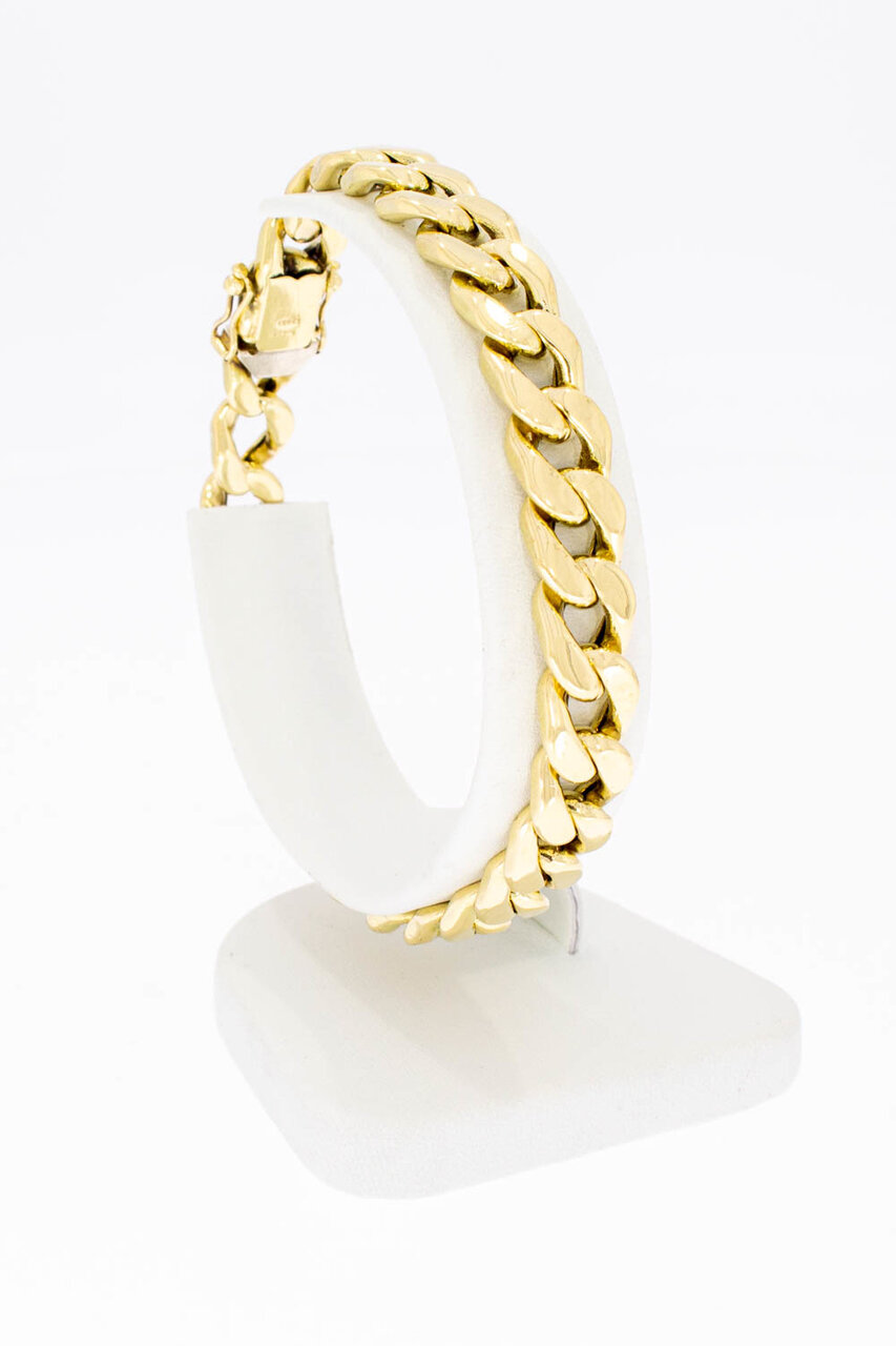 14 Karaat gouden brede Gourmet armband - 19,9 cm
