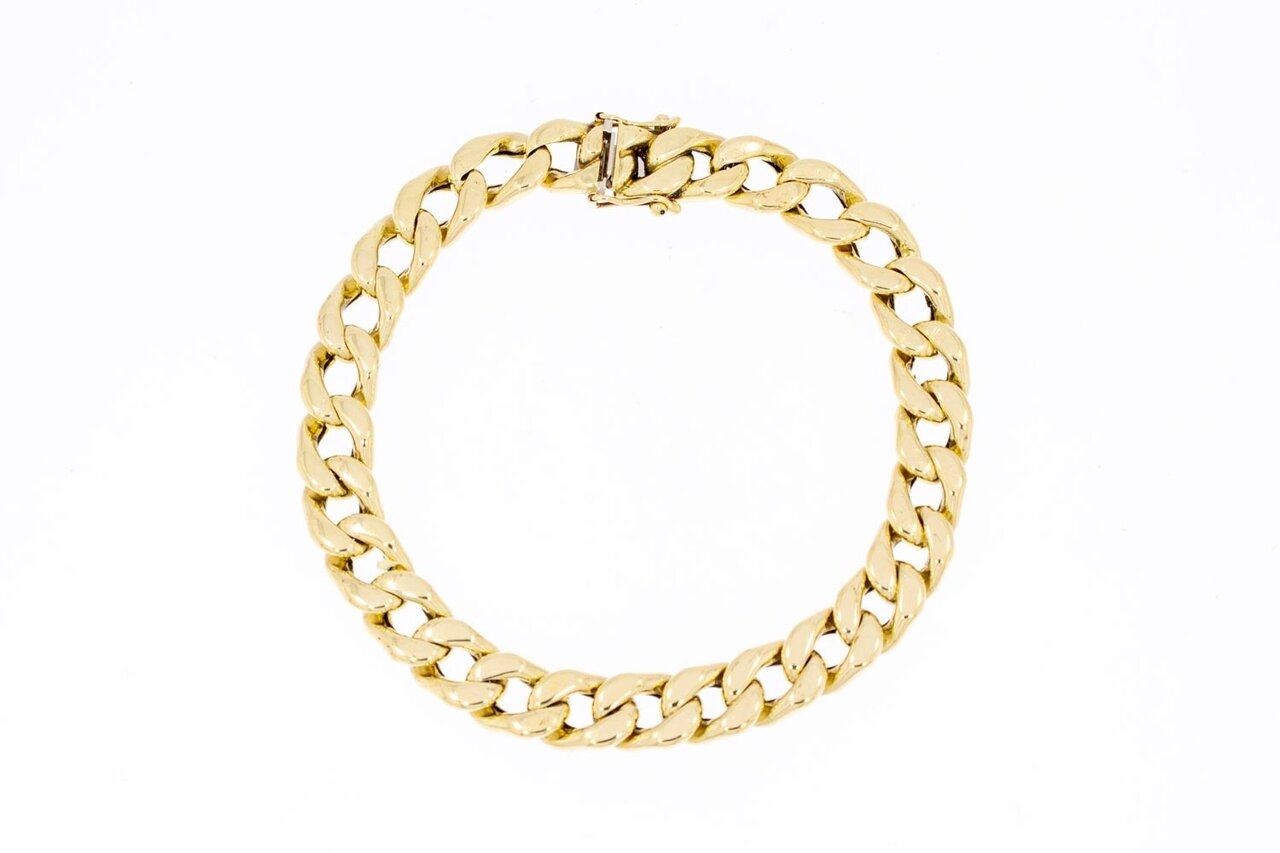 14 Karaat gouden brede Gourmet armband - 19,9 cm