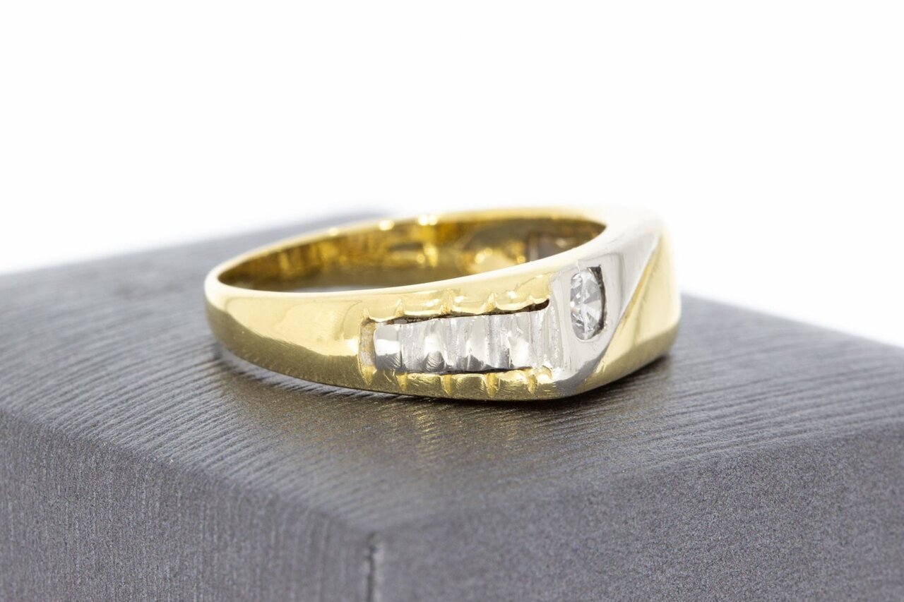 18 karaat gouden Statement ring met Zirkonia - 18,8 mm