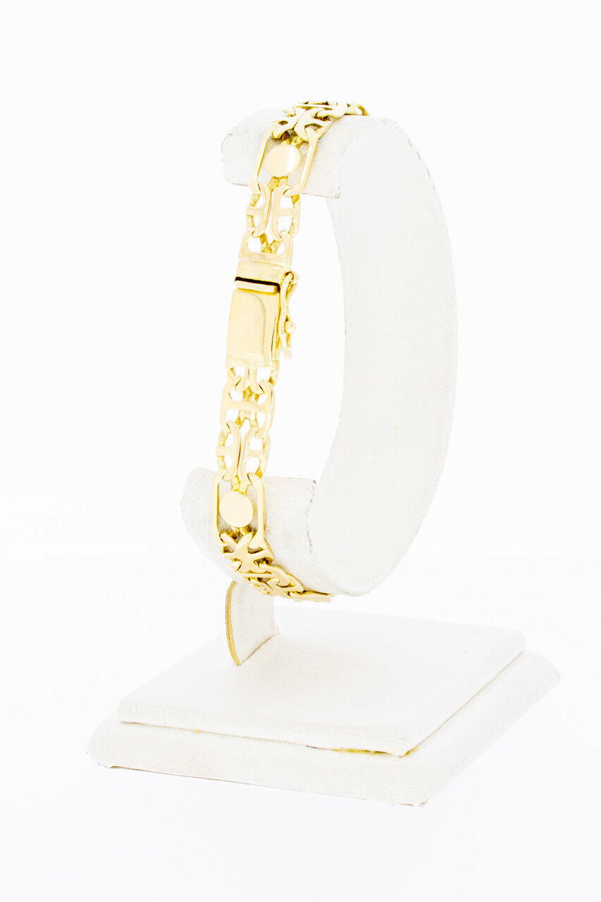 14 Karaat gouden dubbel Anker schakelarmband - 20,5 cm