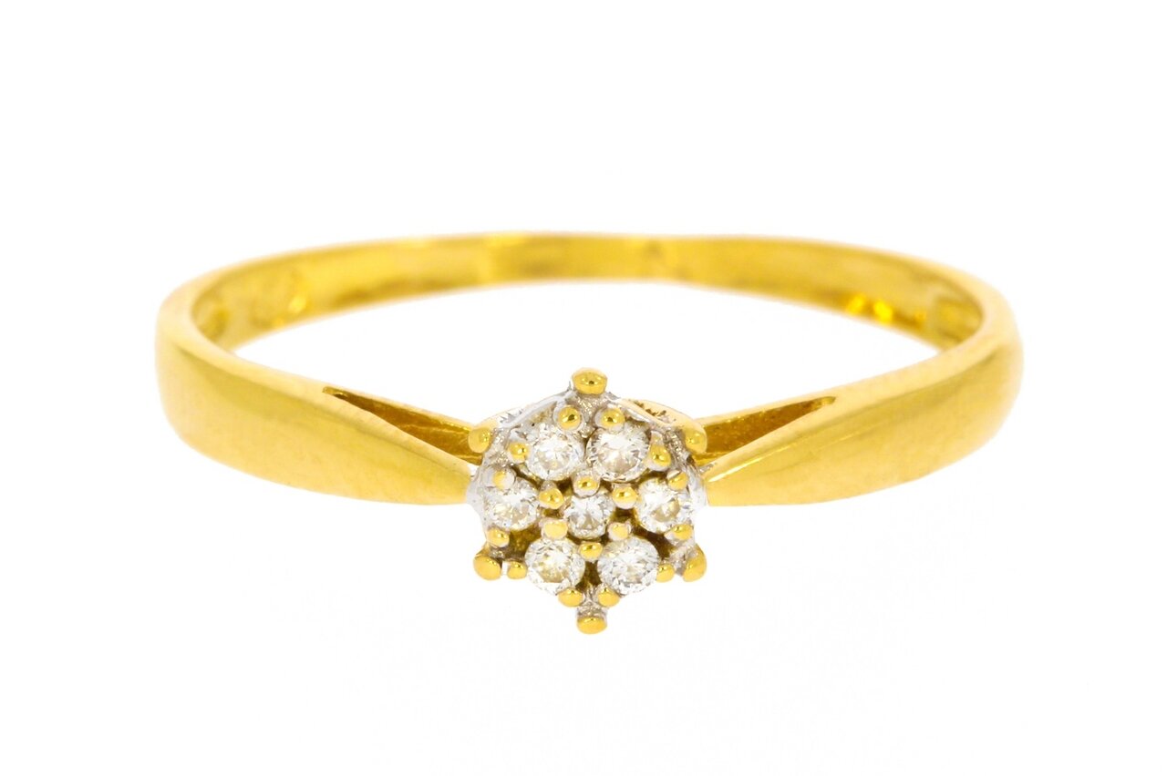 18 Karaat gouden Rozet diamant ring - 18,1