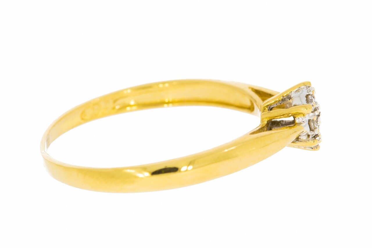 18 Karaat gouden Rozet diamant ring - 18,1