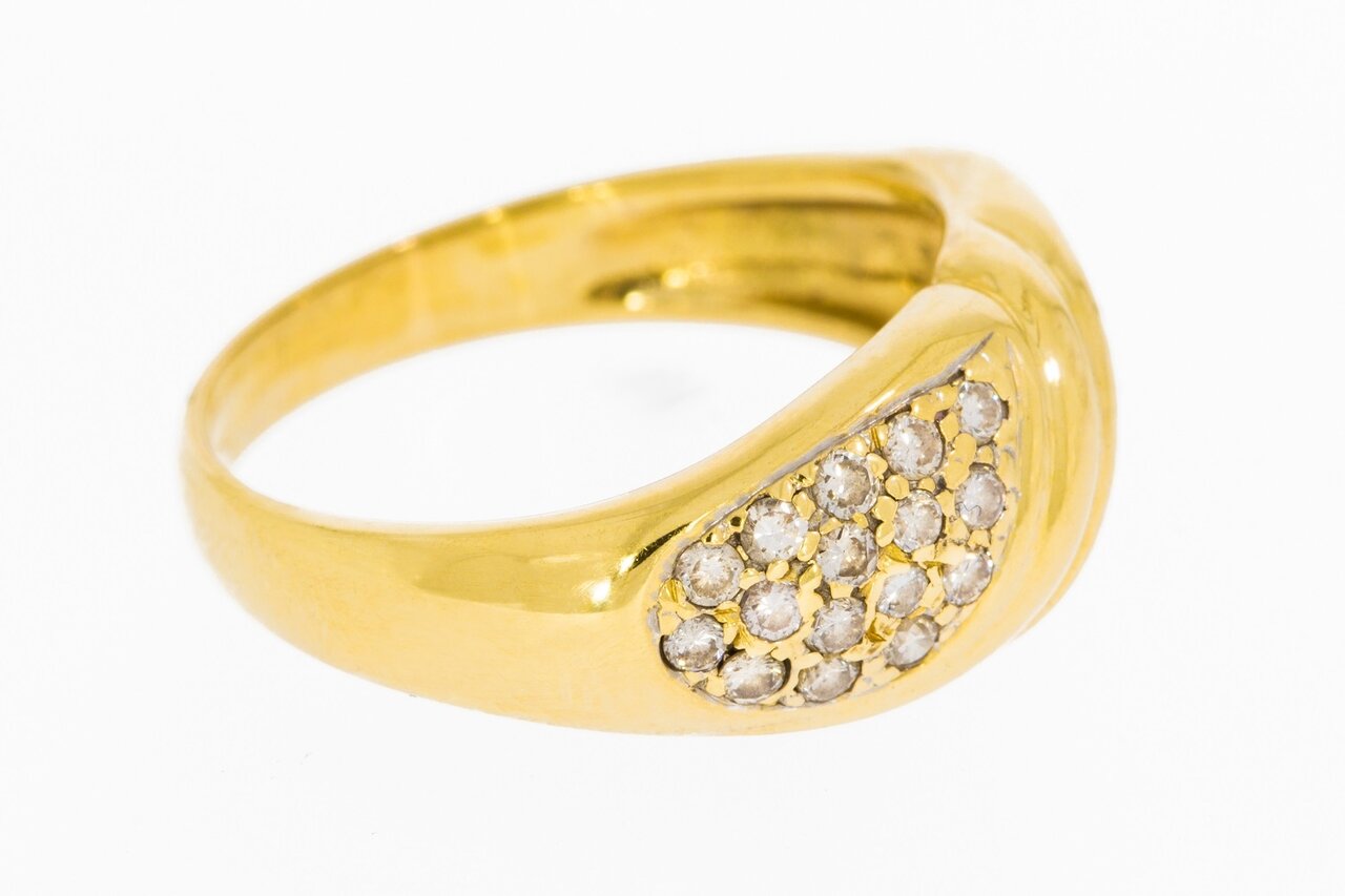 18 karaat gouden diamant Ring - 17 mm