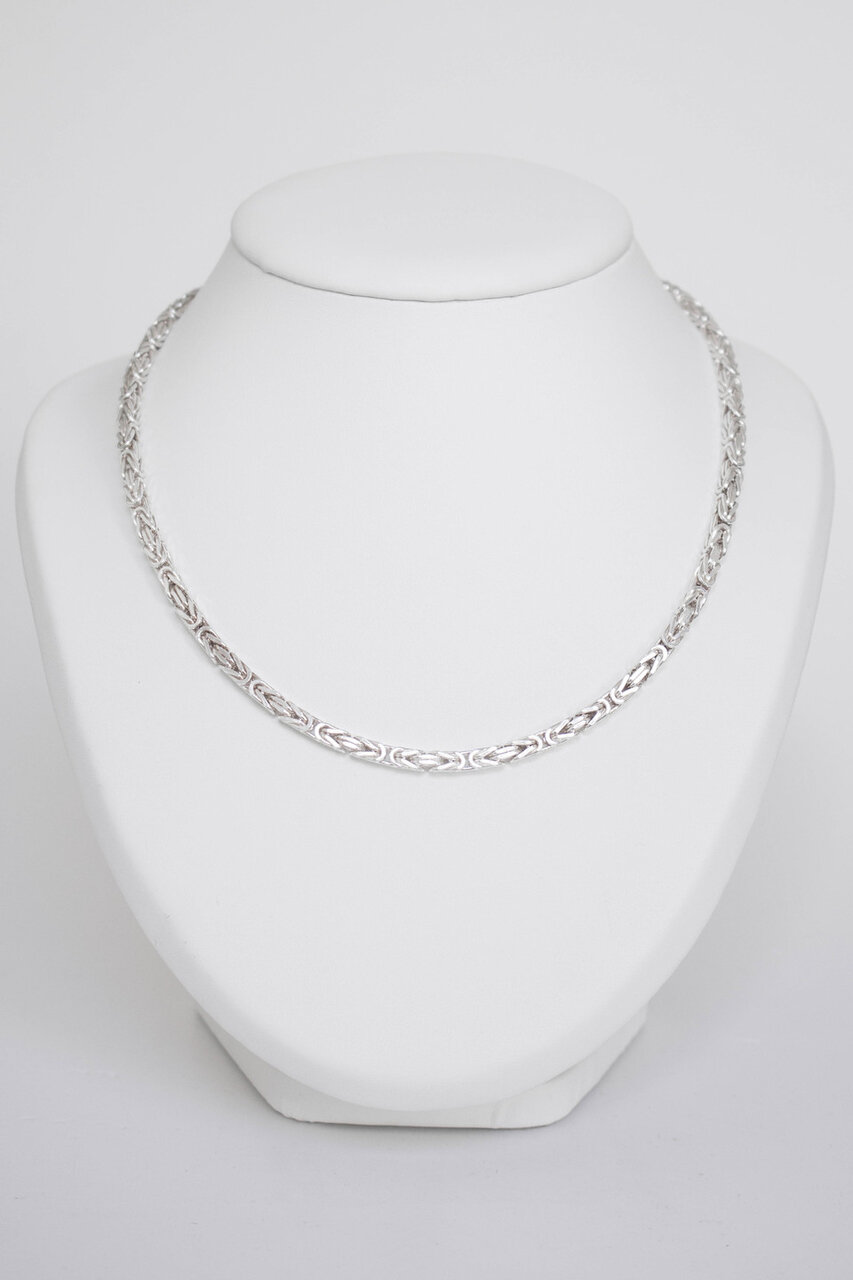 Zilveren Konings ketting (Byzantijns) - 56 CM
