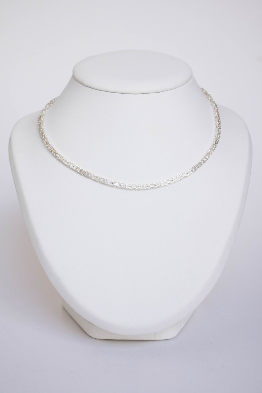 Koningsketting  zilver (Byzantijns) - 45 CM