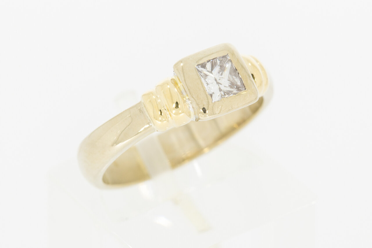 18 karaat gouden Solitaire Diamantring - 16,9 mm