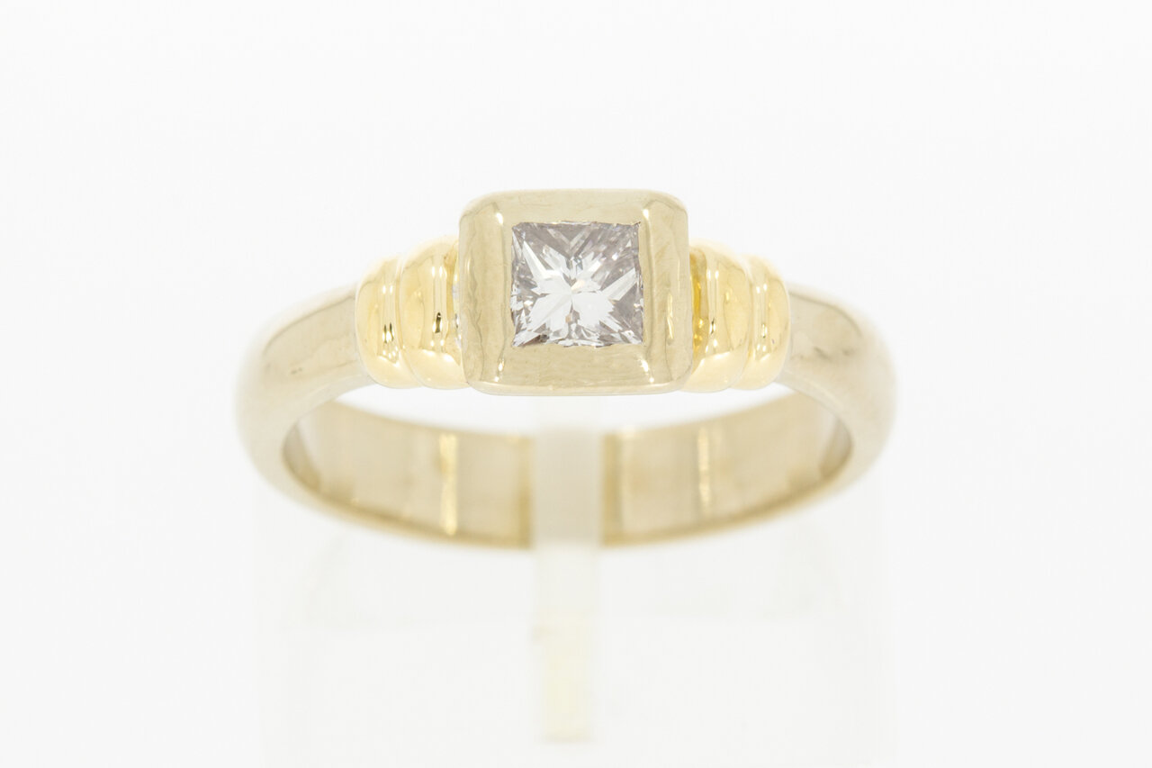 18 karaat gouden Solitaire Diamantring - 16,9 mm
