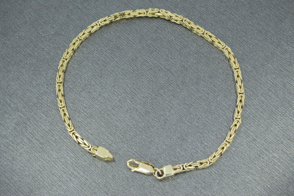 14 karaat geel gouden Koningsarmband - 22 cm