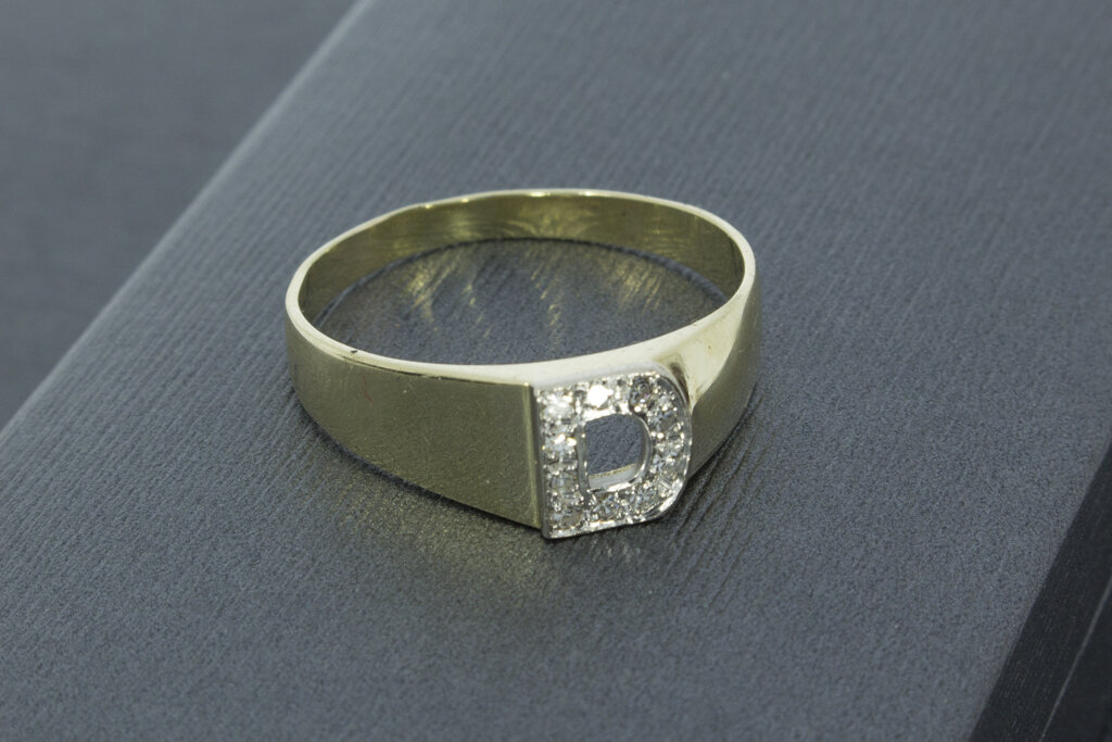 14 Karaat gouden Statement ring met letter 