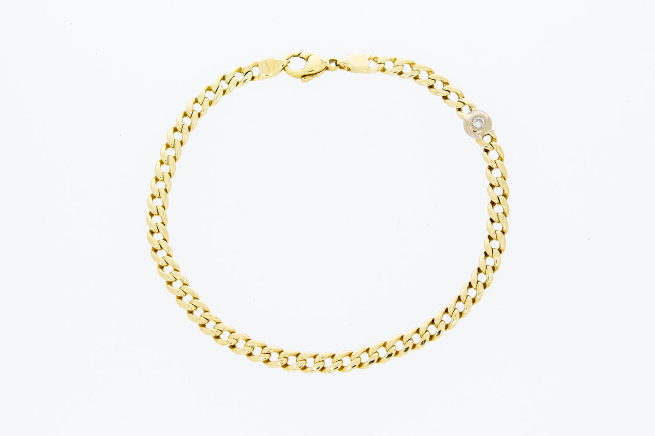 14 karaat gouden Gourmet diamant Armband - 21,7 cm