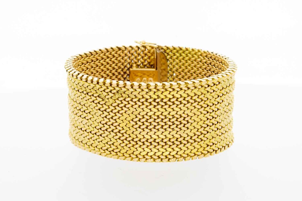 18 Karaat  gouden Milanese armband - 18 cm