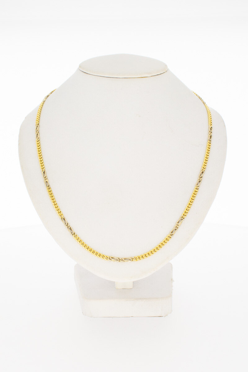 18 Karaat gouden gewalste Gourmet schakel Collier - 39,8 cm