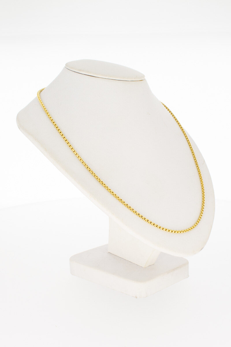 18 Karaat geel gouden Venetiaans schakel Collier - 43 cm