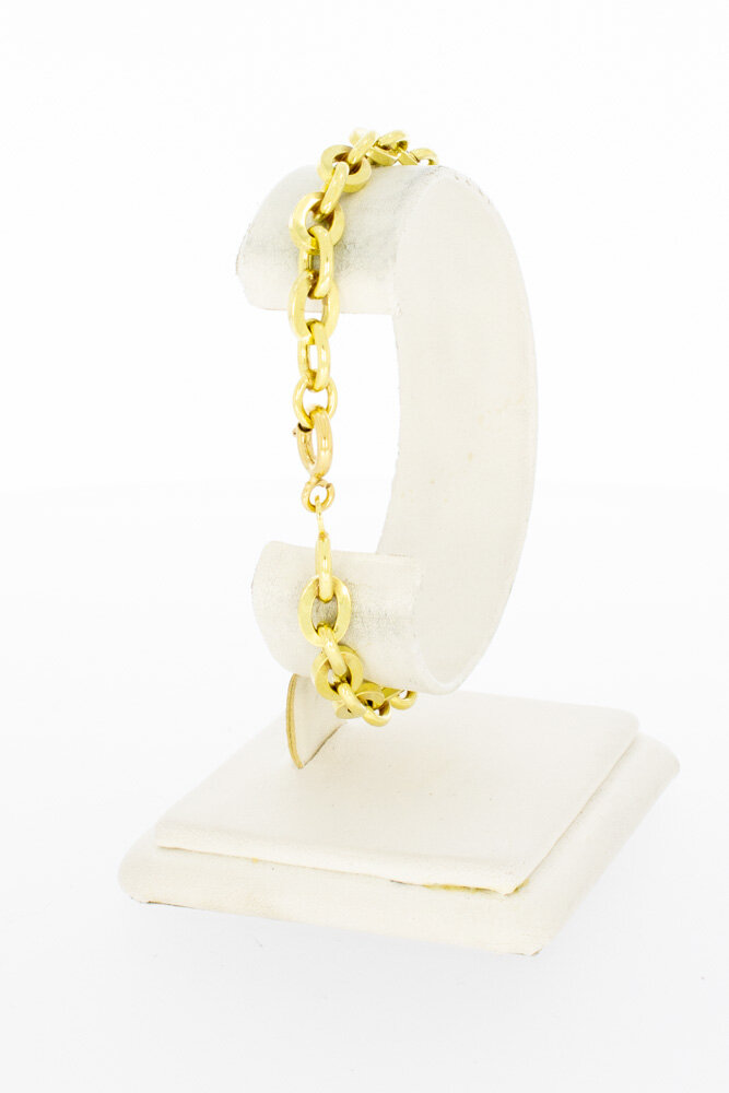 18 Karaat geel gouden Anker schakelarmband - 20 cm