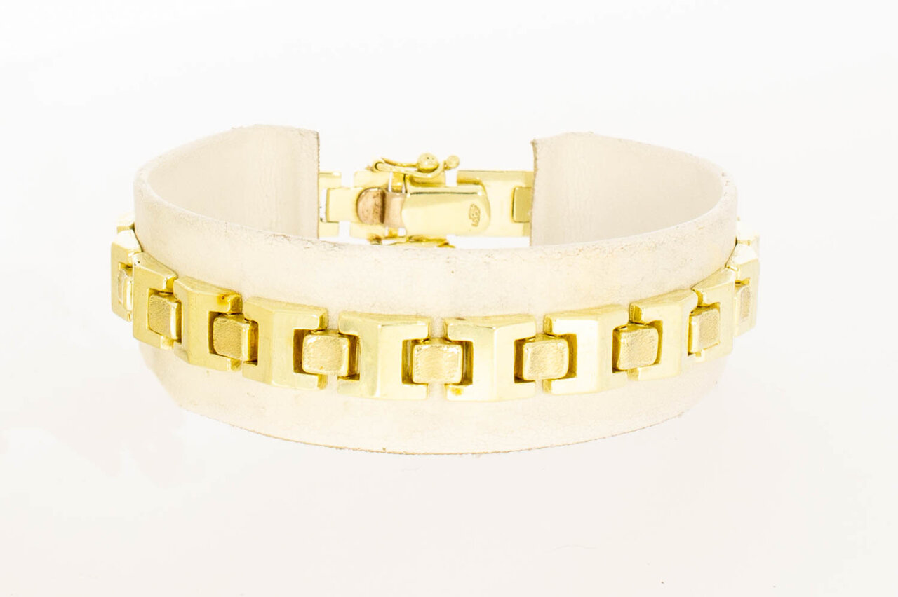 14 Karaat geel gouden Staafjes schakelarmband - 18,5 cm