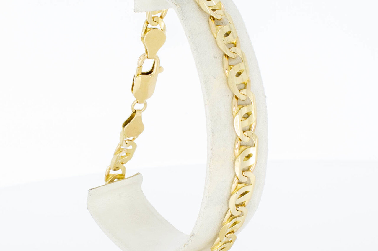 14 Karaat geel gouden Valkoog schakelarmband - 23,5 cm