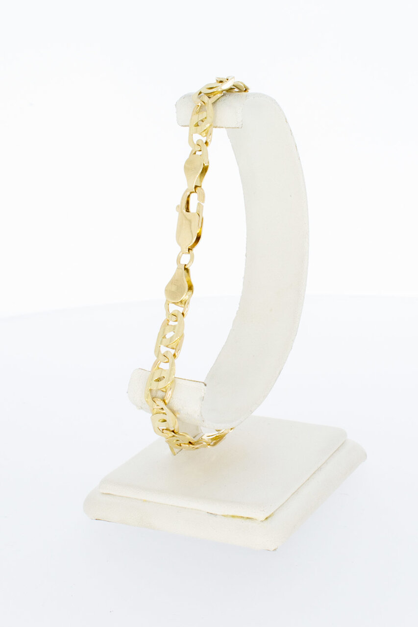 14 Karaat geel gouden Valkoog schakelarmband - 23,5 cm