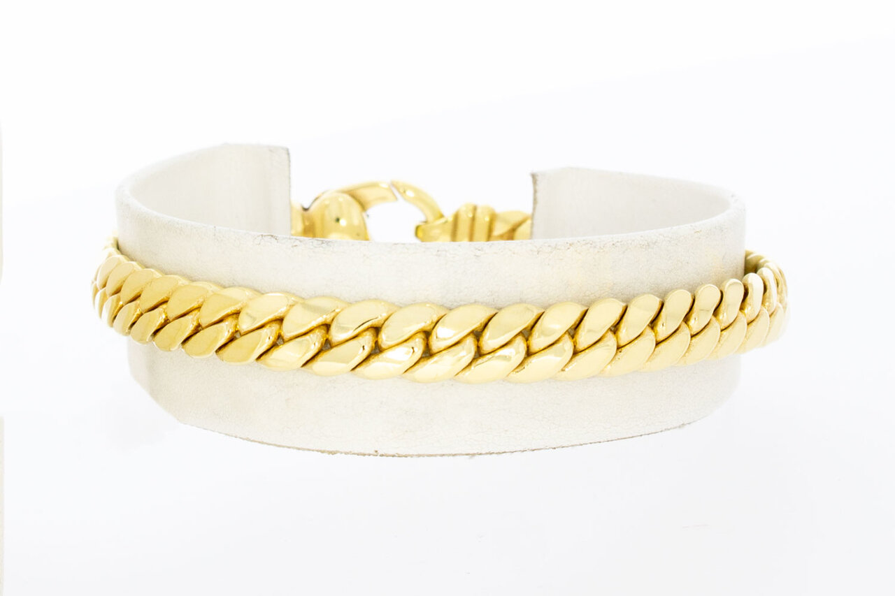 14 Karaat gouden gewalste Gourmet armband - 19,6 cm