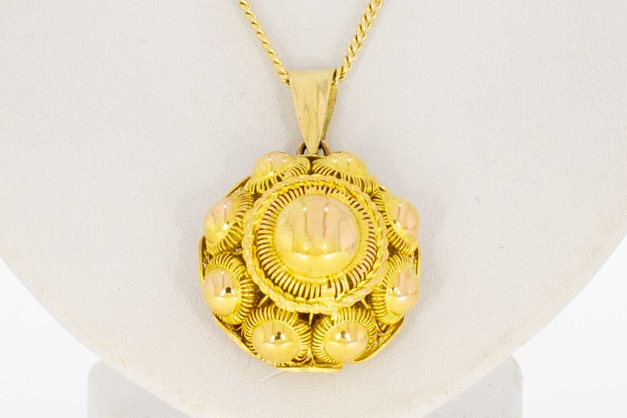 14 Karaat geel gouden Zeeuwse Knop kettinghanger