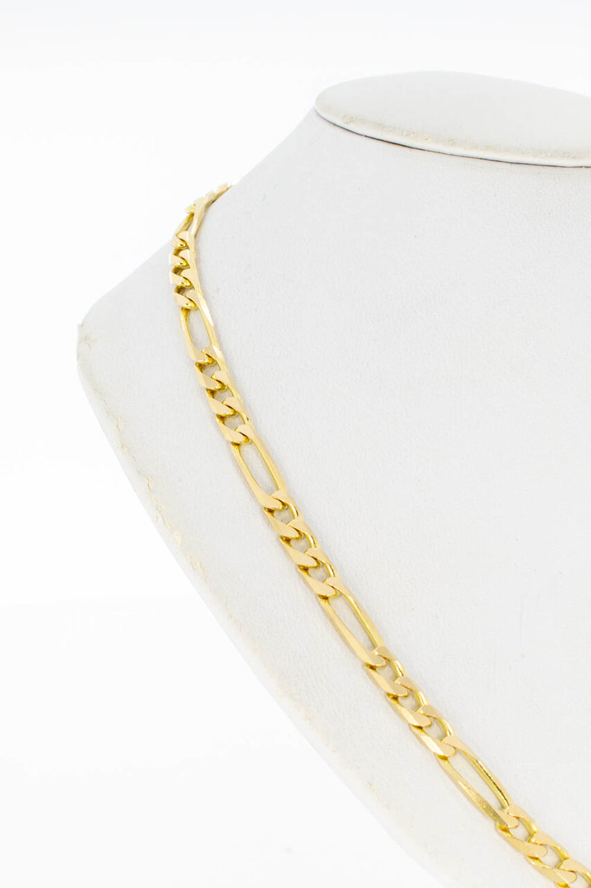14 Karaat geel gouden Figaro schakel Collier - 45,6 cm