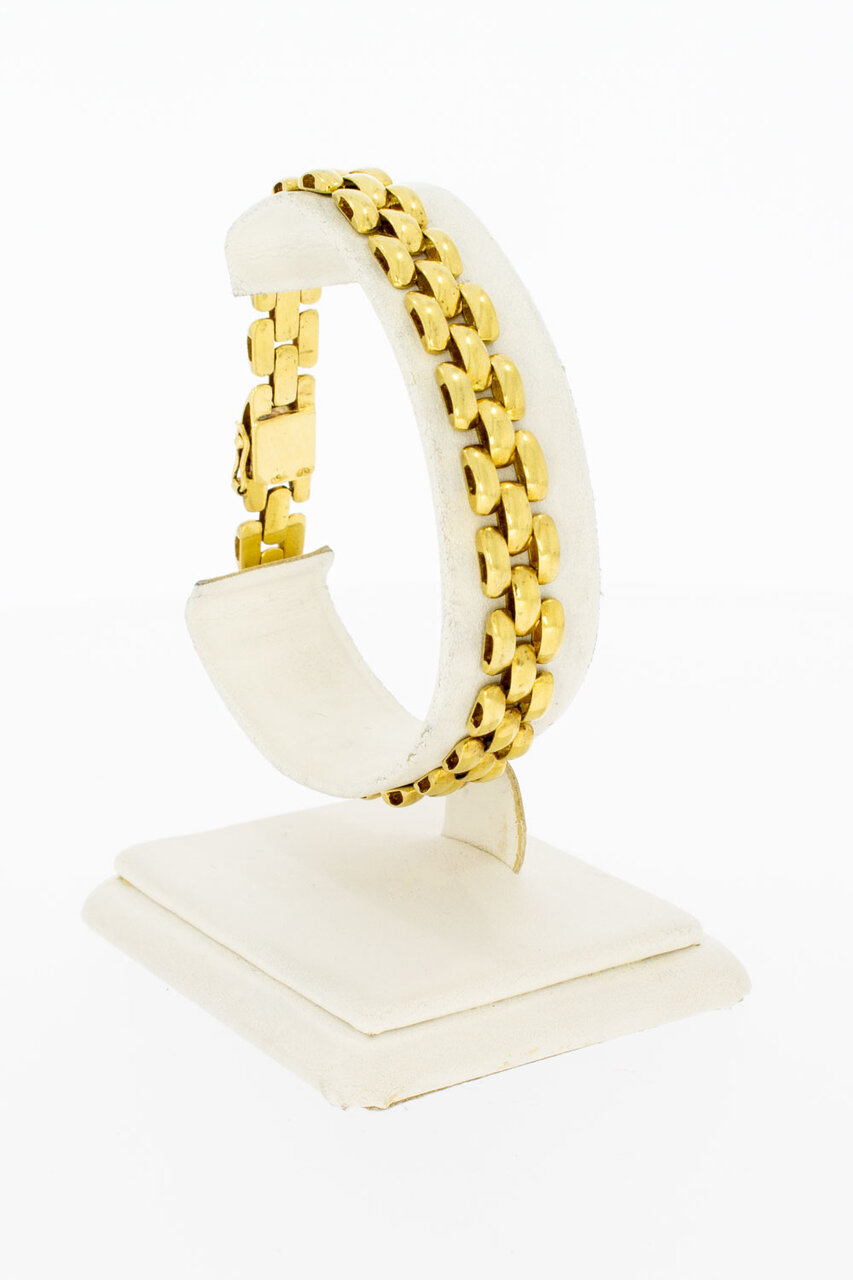 18 Karaat gouden Tank Staafjes armband - 20 cm